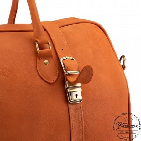 Кожаная дорожная сумка "Филипп" (терракот крейзи фактура)