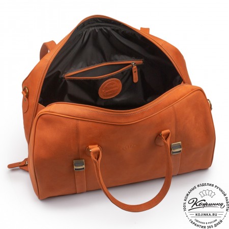 Кожаная дорожная сумка "Филипп" (терракот крейзи фактура)