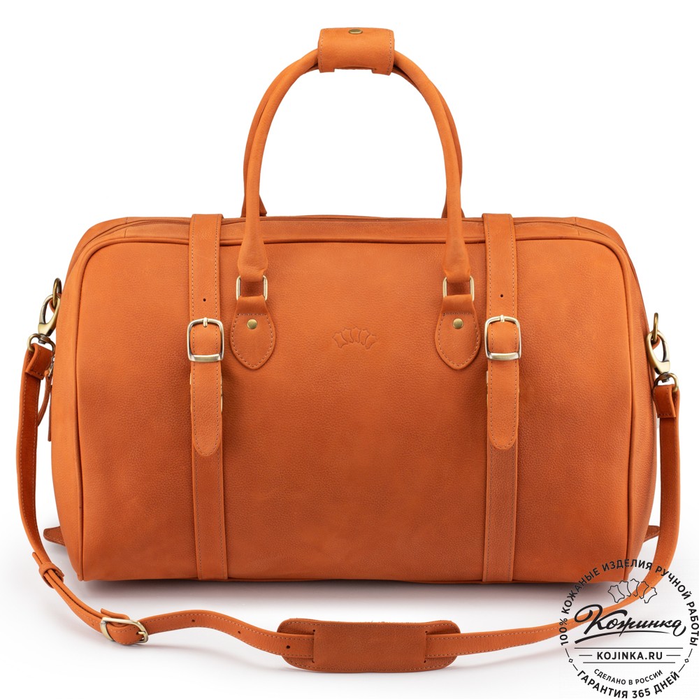 Кожаная дорожная сумка "Филипп" (терракот крейзи фактура)