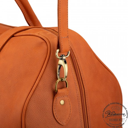 Кожаная дорожная сумка "Филипп" (терракот крейзи фактура)