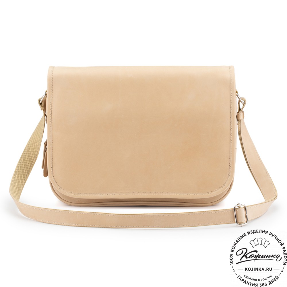 Кожаная сумка "Риана" (бежевый крейзи)