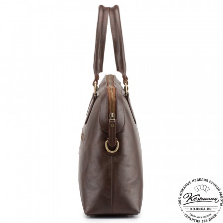 Женская кожаная сумка "Аврора" (коричневая гладкая кожа)