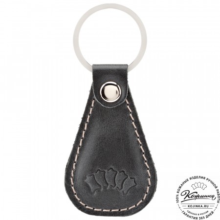 Кожаный брелок "Дельта" (чёрный)