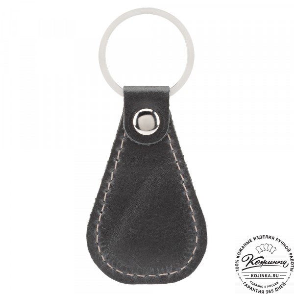 Кожаный брелок "Дельта" (чёрный). фото 1