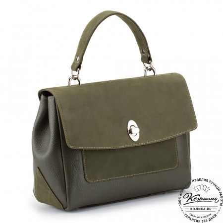 Женская кожаная сумка "Эстель" (хаки)