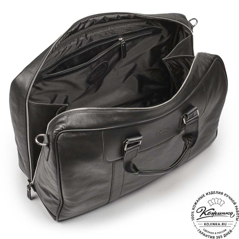 Кожаная дорожная сумка "Ирландия" (чёрная)