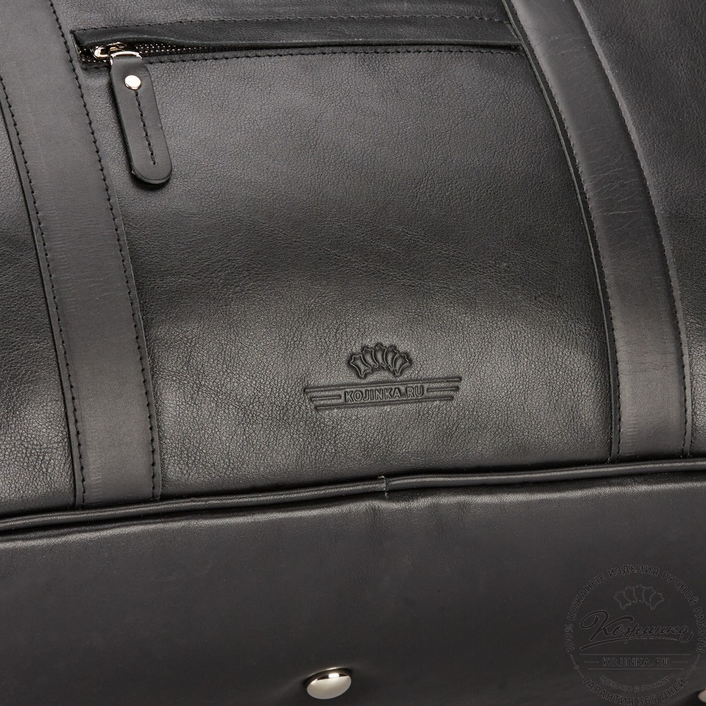 Кожаная дорожная сумка "Ирландия" (чёрная)