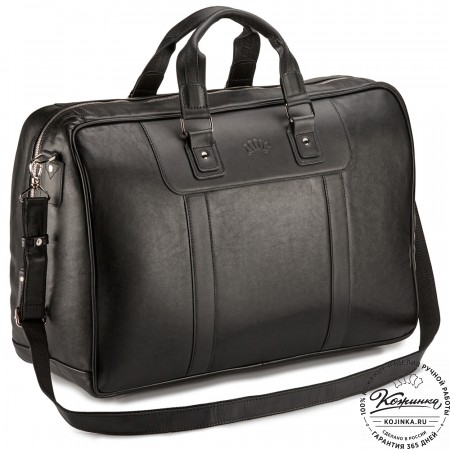 Кожаная дорожная сумка "Ирландия" (чёрная)