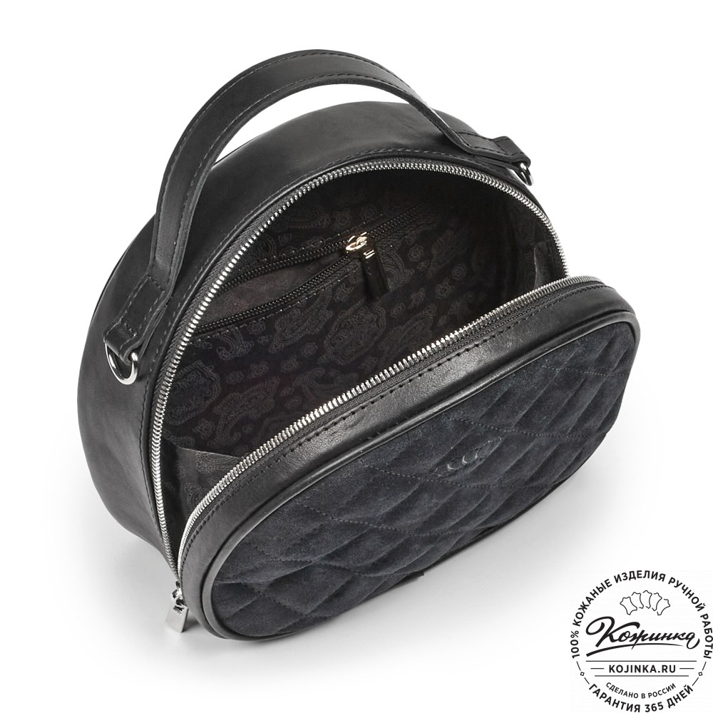 Женская кожаная сумка "Селин" (чёрная)