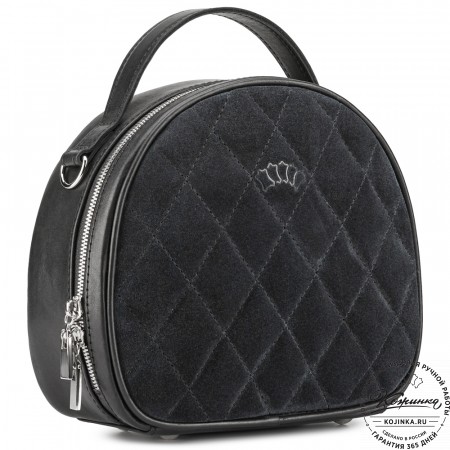 Женская кожаная сумка "Селин" (чёрная)