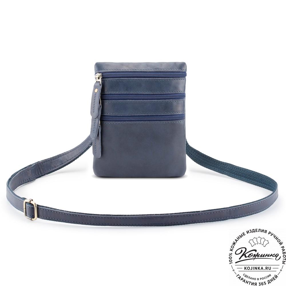 Кожаная сумка "Аллен макси" (джинс)