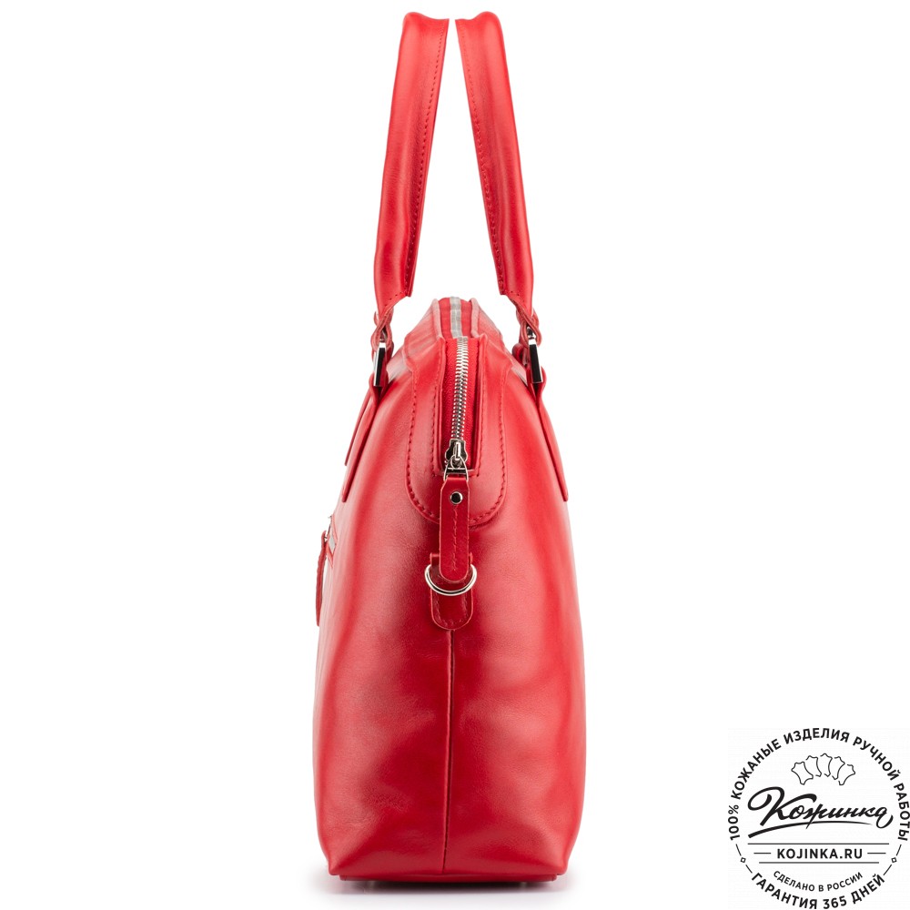 Женская кожаная сумка "Аврора" (красная гладкая кожа)