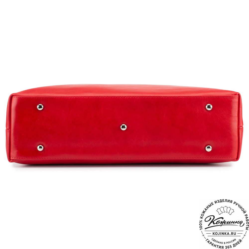 Женская кожаная сумка "Аврора" (красная гладкая кожа)