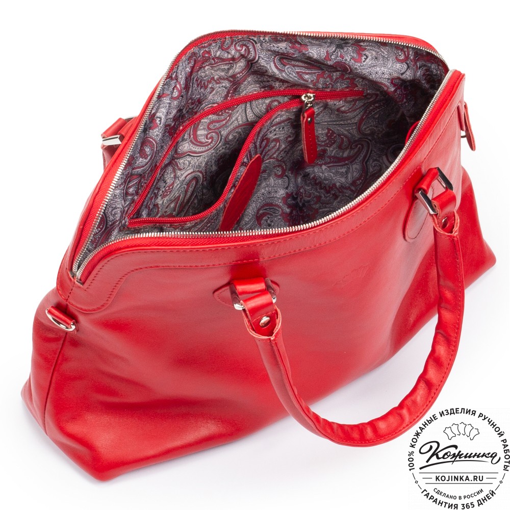 Женская кожаная сумка "Аврора" (красная гладкая кожа)