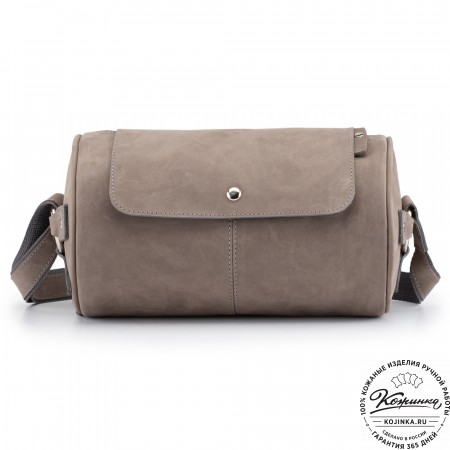 Кожаная сумка "Джерри" (серый крейзи)