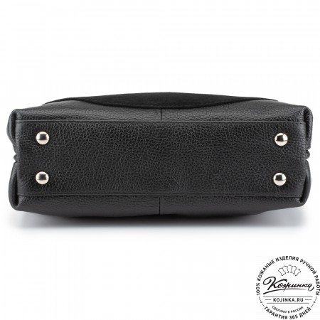 Женская кожаная сумка "Валери" (чёрная)