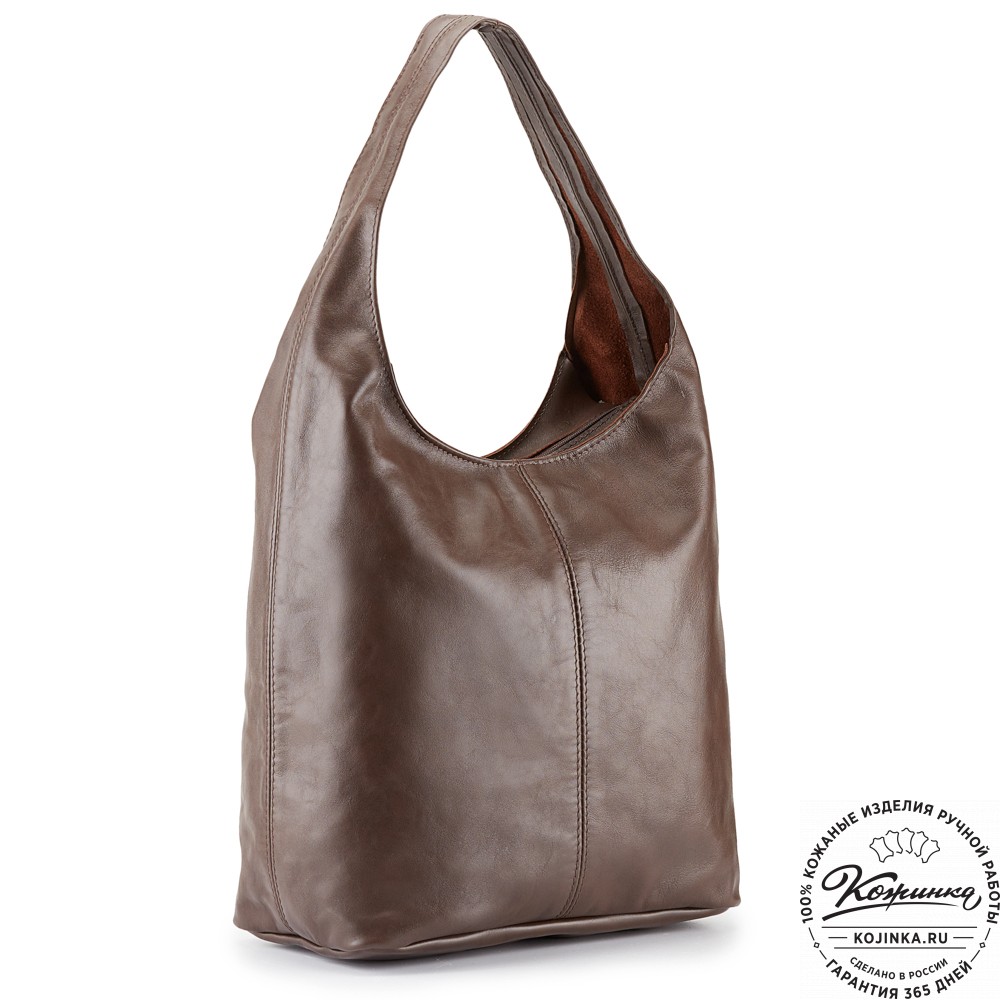 Женская кожаная сумка "Винтаж" (коричневая гладкая кожа) 