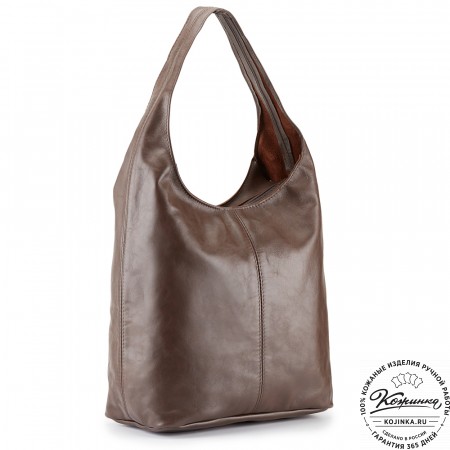 Женская кожаная сумка "Винтаж" (коричневая гладкая кожа) 