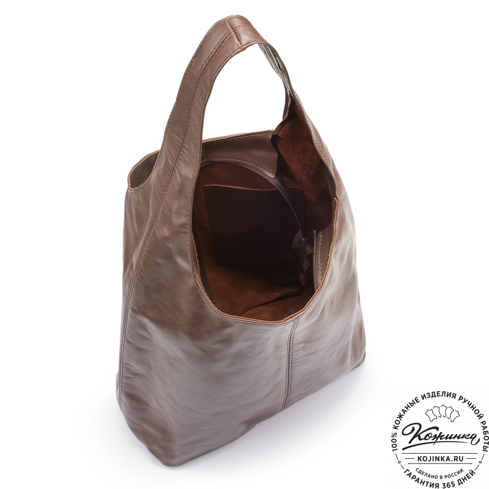 Женская кожаная сумка "Винтаж" (коричневая гладкая кожа) 