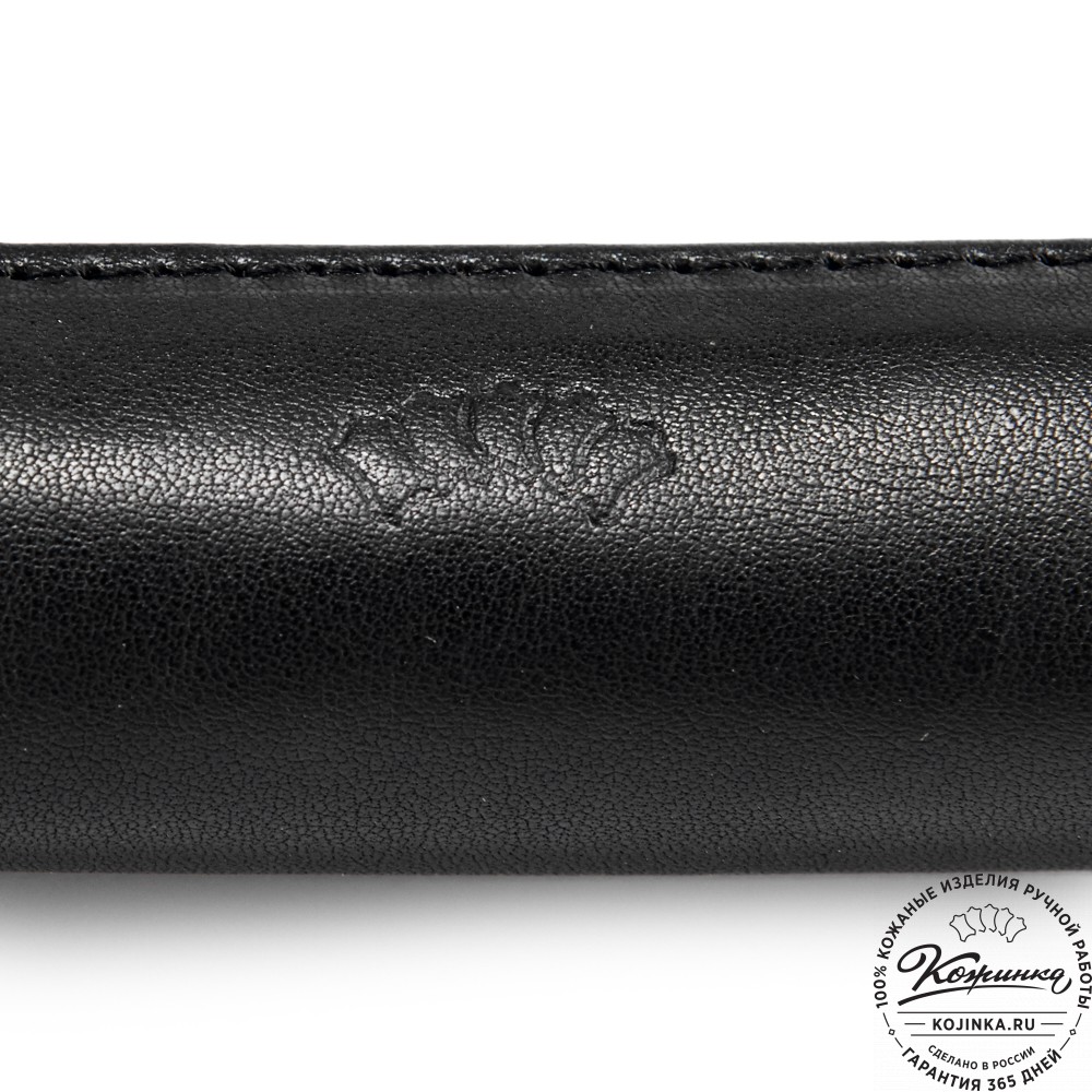 Кожаная мини-косметичка "Лонг" (чёрная)