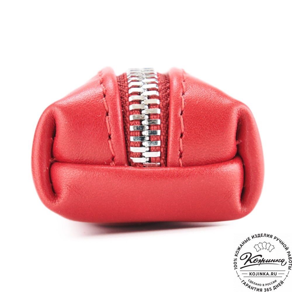 Кожаная мини-косметичка "Лонг" (красная)