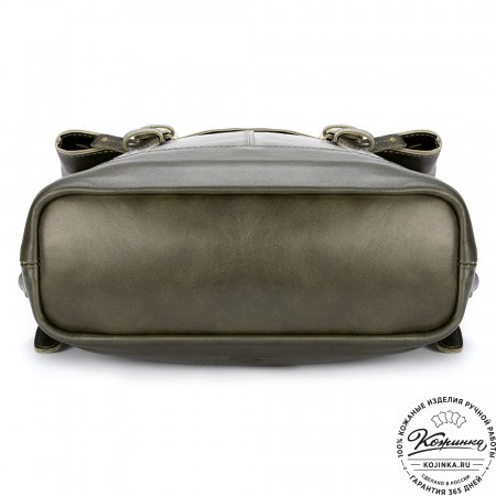 Кожаный рюкзак "Бэнжамин" (хаки гладкая кожа)