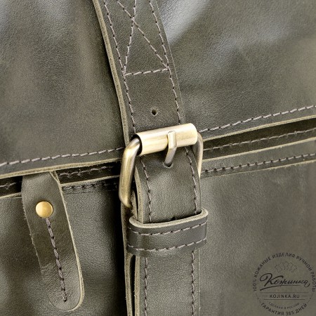 Кожаный рюкзак "Бэнжамин" (хаки гладкая кожа)
