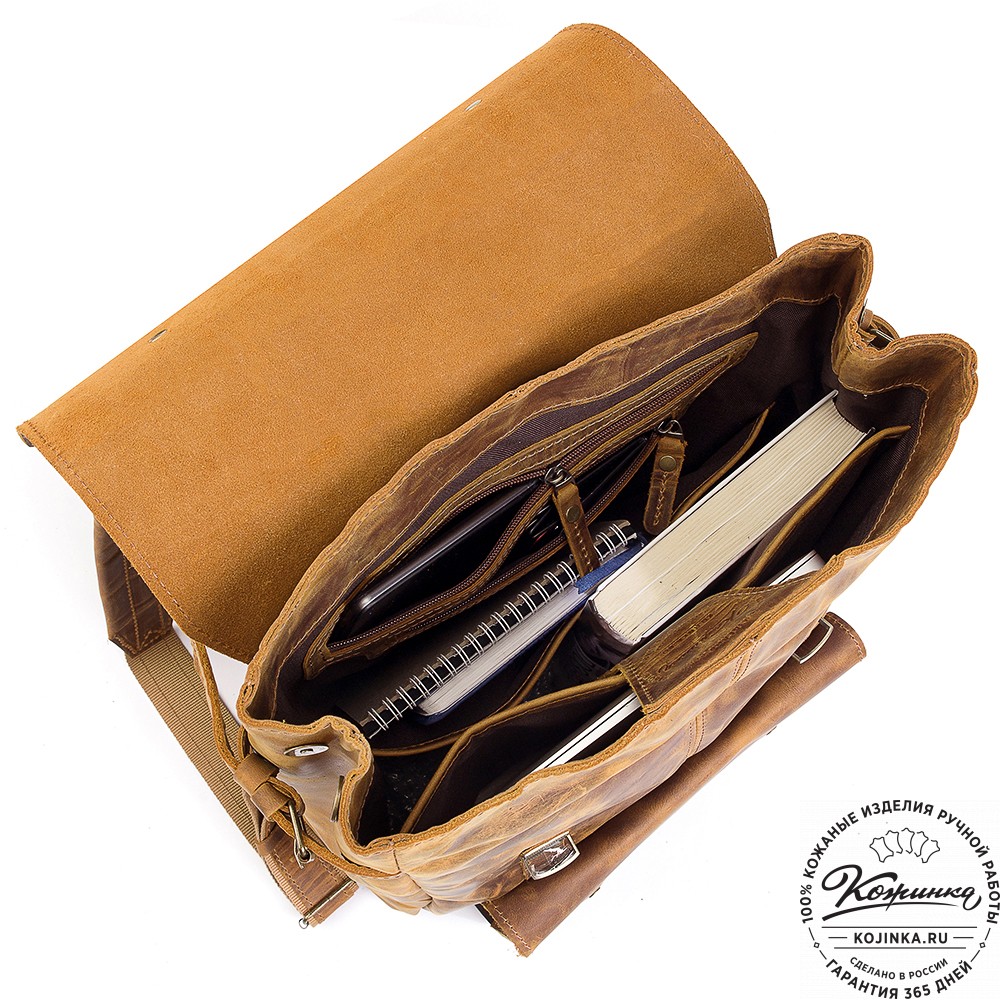 Кожаный рюкзак "Индиго" (рыжий крейзи)