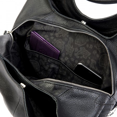 Женская кожаная сумка "Миллениум" (чёрная)