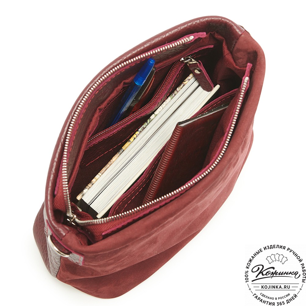 Женская кожаная сумка "Саманта" (бордо)