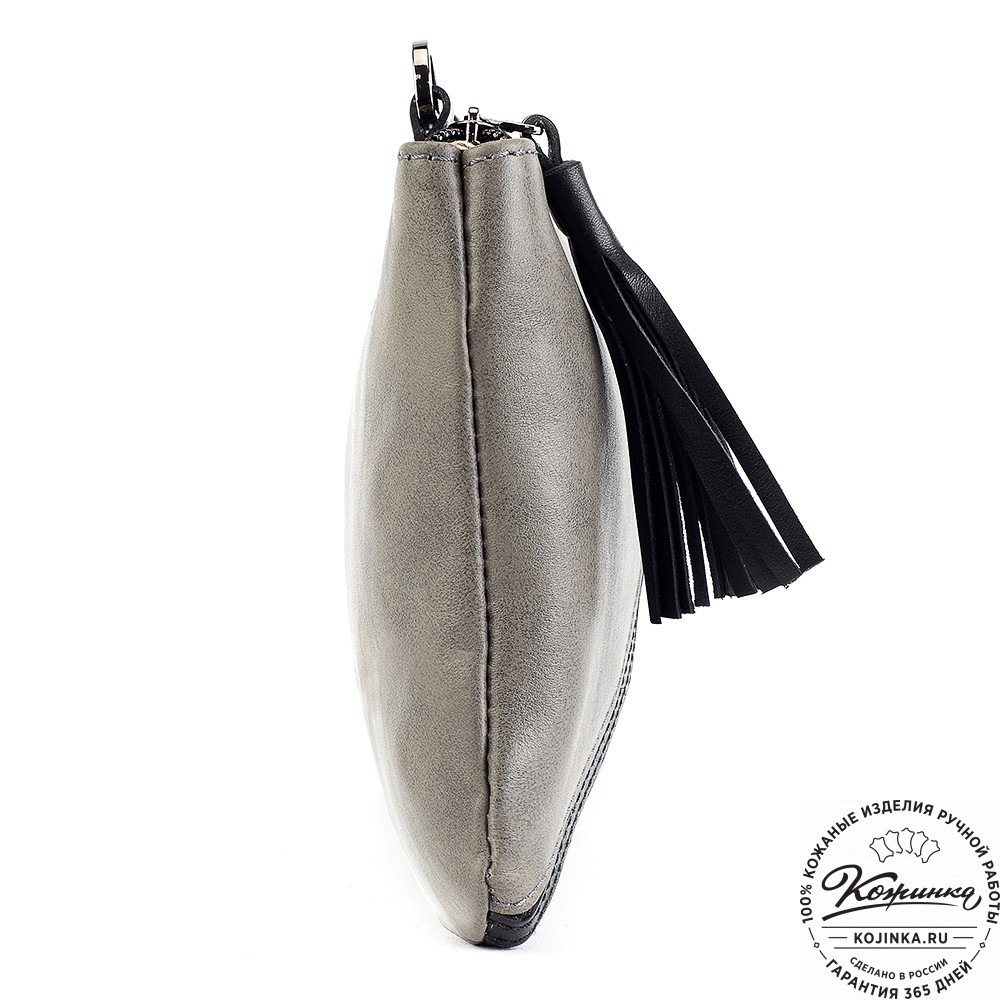 Женская кожаная сумка "Шарлота" (серая)