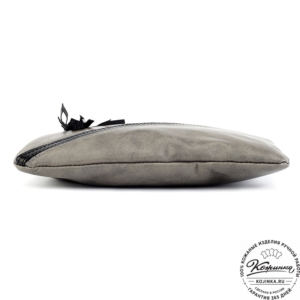 Женская кожаная сумка "Шарлота" (серая)