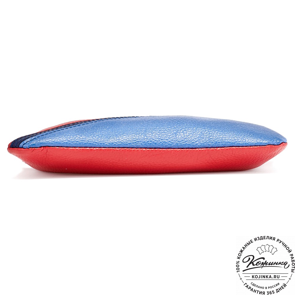 Женская кожаная сумка "Шарлота" (сине-красная)