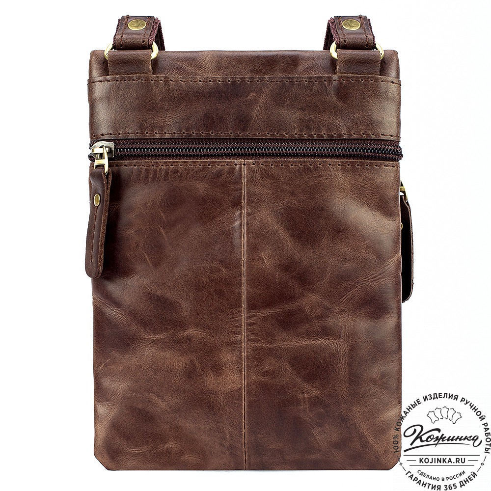 Кожаная сумка "Аллен макси" (тёмно-коричневый антик)