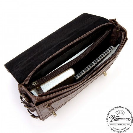 Кожаный портфель "Арамис" (тёмно-коричневый антик)