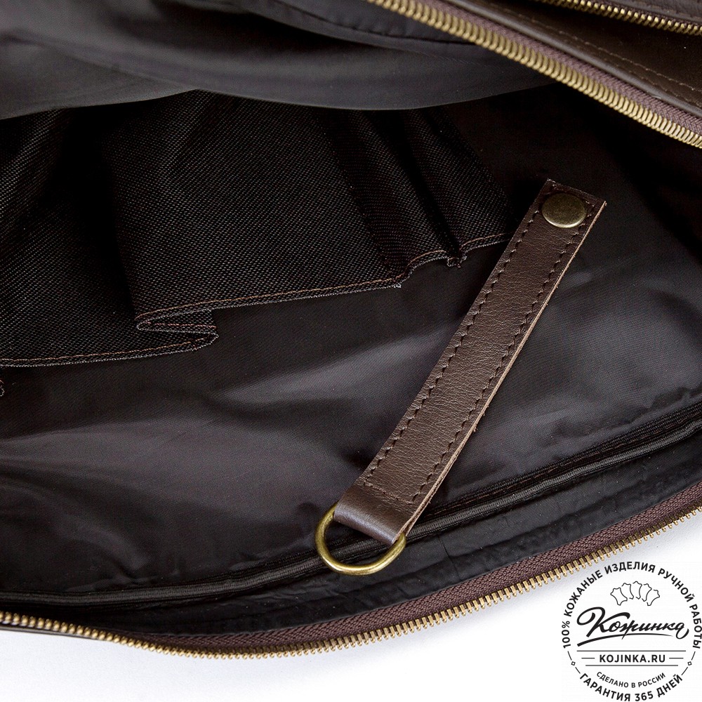 Кожаная деловая сумка для командировок "Бастилия" (коричневая)