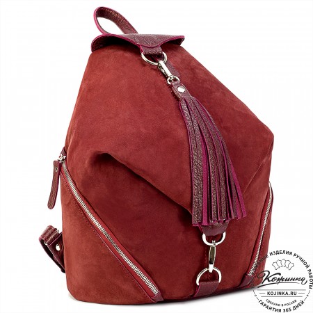 Женский кожаный рюкзак "Афродита" (бордо)