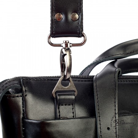 Кожаная деловая сумка "Франклин" (чёрная)