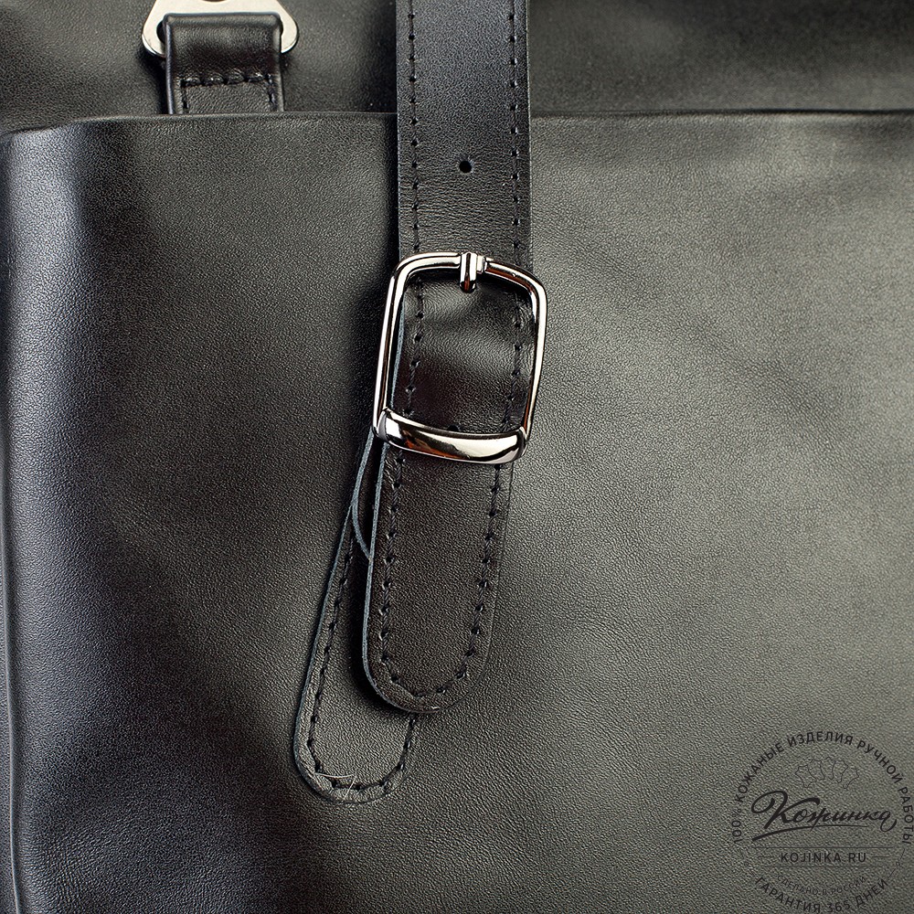 Кожаная деловая сумка "Франклин" (чёрная)