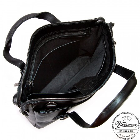 Кожаная деловая сумка "Франклин" (чёрная)