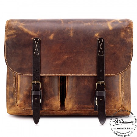 Кожаная сумка "Форман" (рыжий крейзи)