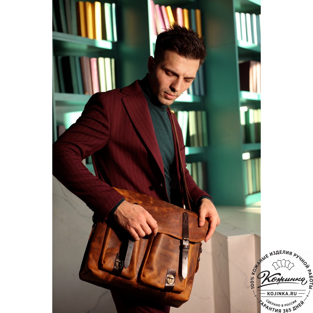 Кожаная сумка "Форман" (коричневый эксклюзив)