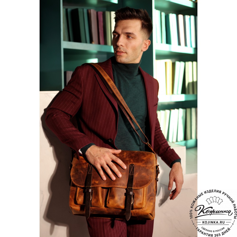 Кожаная сумка "Форман" (коричневый эксклюзив)