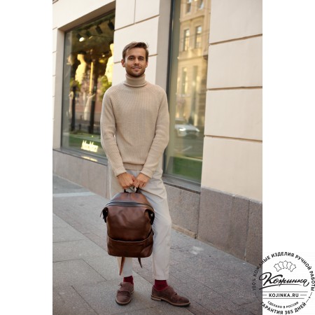  Кожаный рюкзак "Аргентум" (изумруд)