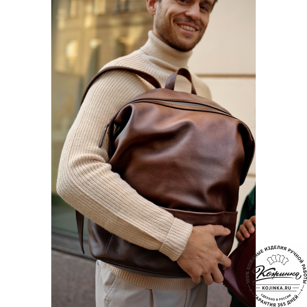  Кожаный рюкзак "Аргентум" (изумруд)