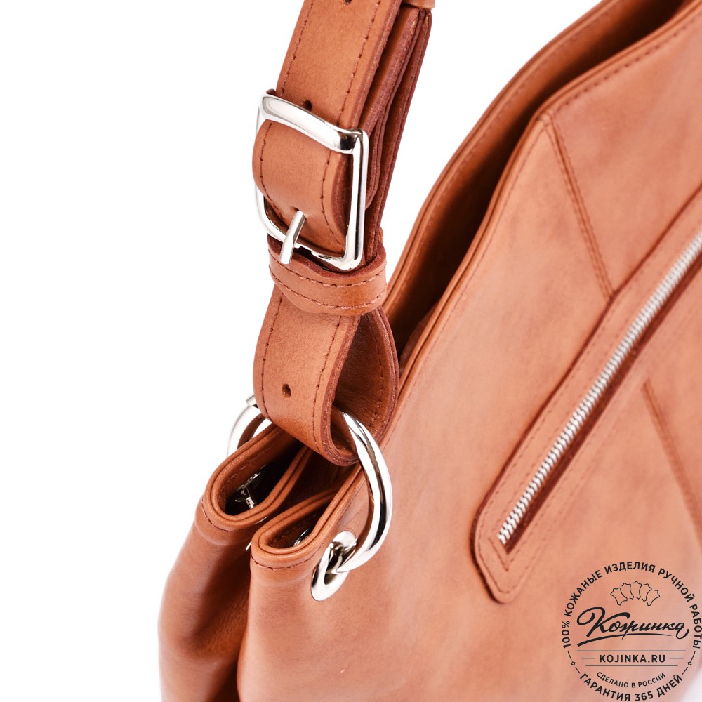 Женская кожаная сумка "Бэлла" (рыжая гладкая кожа)
