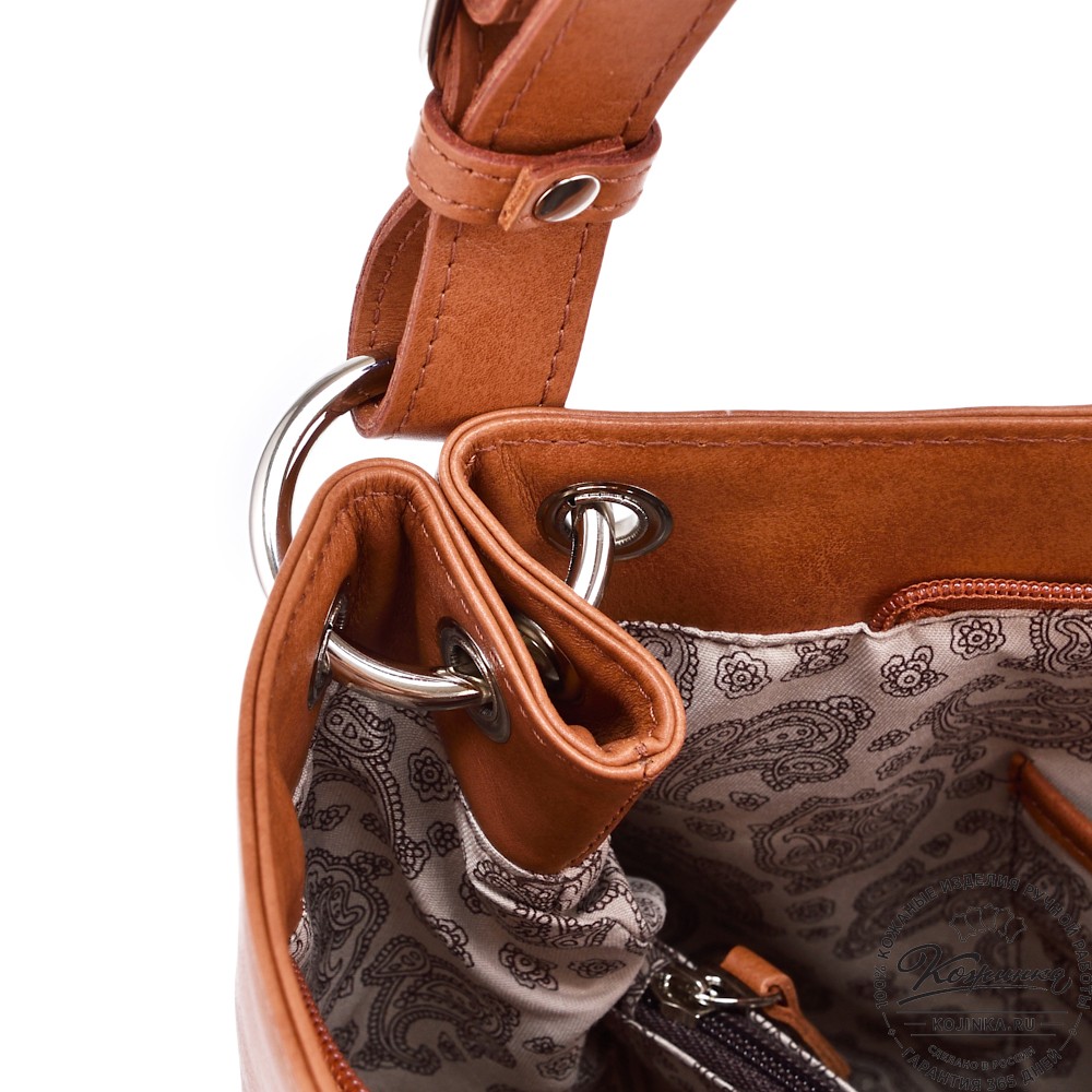 Женская кожаная сумка "Бэлла" (рыжая гладкая кожа)