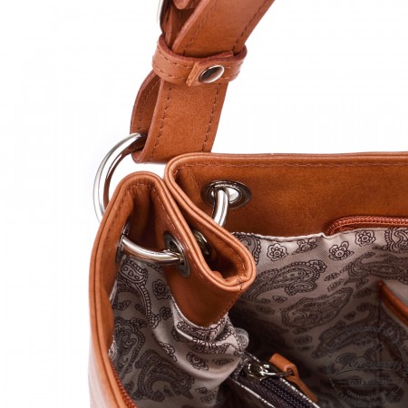 Женская кожаная сумка "Бэлла" (рыжая гладкая кожа)