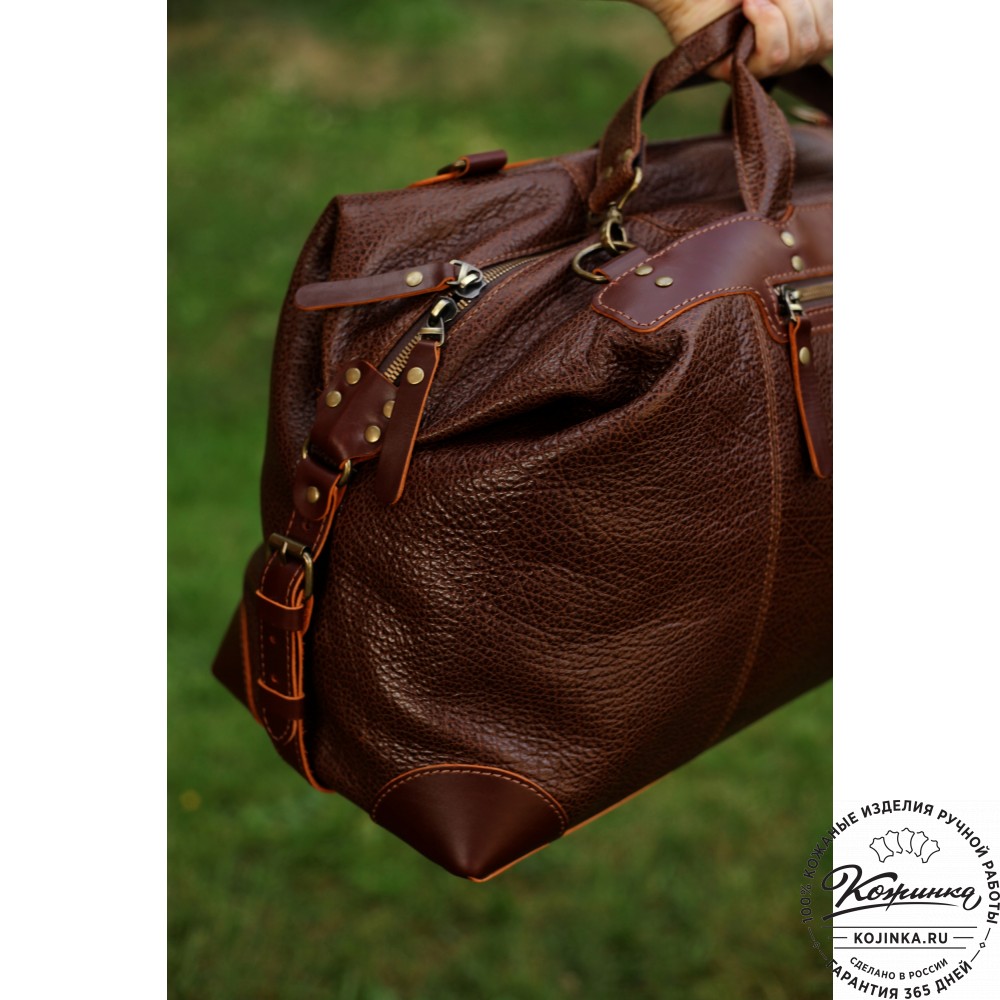 Кожаная дорожная сумка "Сити" (фактура коричневая)