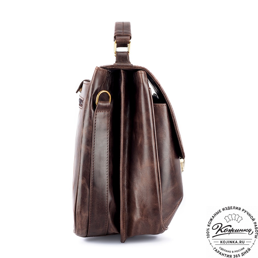 Кожаный портфель "Джозеф" (тёмно-коричневый антик)